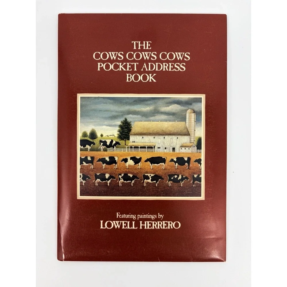 Vintage Lang Graphics Cows Cows Cows Pocket Address Book Lowell Herrero Blank
